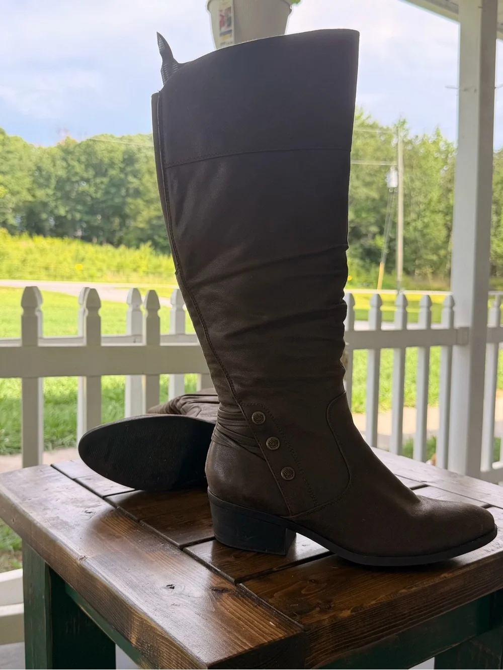 BareTraps Tall Brown Riding Boots with Side Zipper